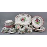 13 pieces of Luneville Old Strasbourgh pattern china including a pair of meat dishes,