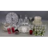 A set of 15 Edwardian star cut ice places and a large collection of other glasswares including a