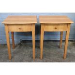 Heals; a pair of contemporary bedside tables, 46cm wide, 39.5cm deep, 61cm high.