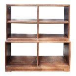 A Minty oak graduated three tier bookcase, 89cm wide x 29cm deep x 103cm high.