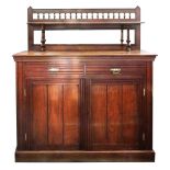 An Edwardian walnut chiffonier, 122cm wide, 48cm deep, 137cm high.