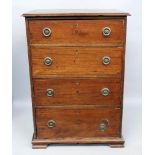 A mahogany chest of four drawers, 19th century and later, 64cm wide, 47cm deep, 91cm high.