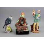 Three Royal Doulton figures, Cobbler HN 1706, Punch and Judy Man HN 2765 and Merlin,