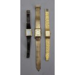 Oris; a lady's Versailles gold plated and stainless steel wristwatch,