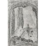 Horace Ascher Brodzky (Australian, 1885-1969), Villa Adriana, etching, 14 x 9cm.