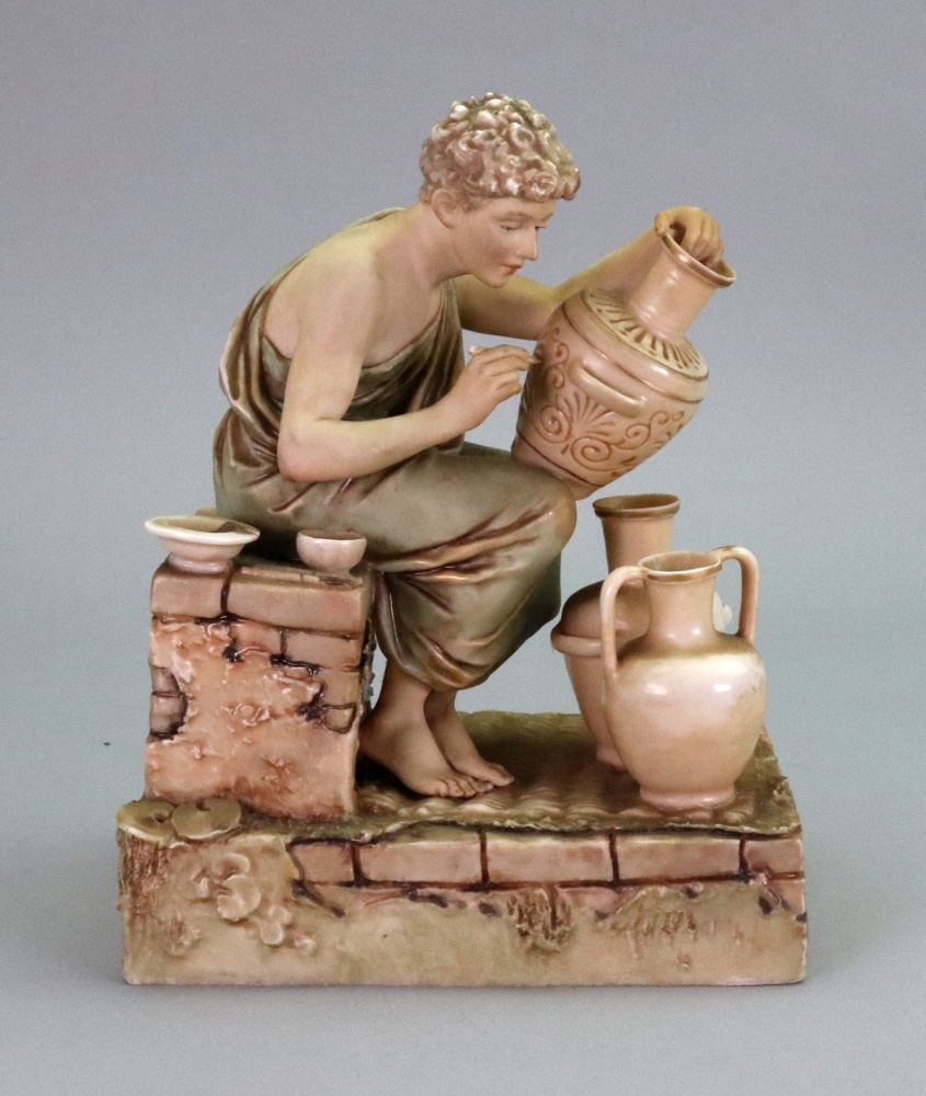 A Royal Dux porcelain figure group, circa 1900,