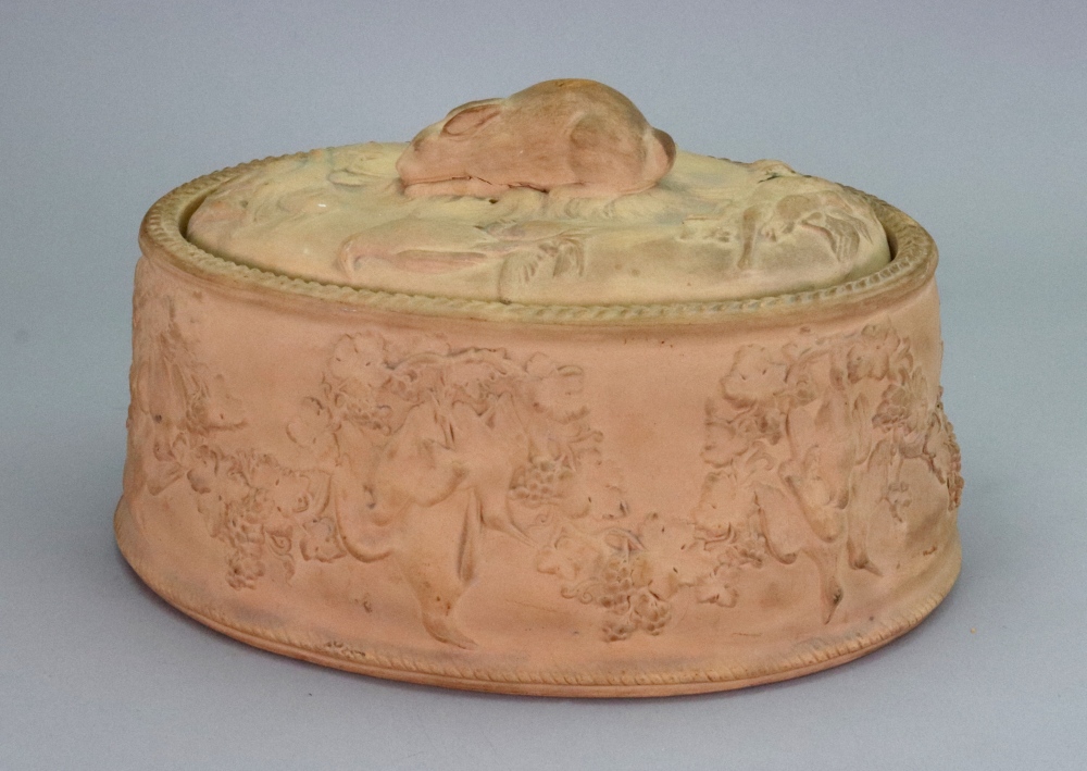 A Wedgwood cane ware game pie dish, 19th century, of typical design,