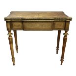 A Louis XVI style kingwood satinwood marquetry gilt metal mounted card table, late 19th century,