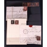 Great Britain; 1840-41 Queen Victoria 1d, used selection including 1d black,