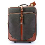 Mulberry; a Mole & Cognac scotchgrain two-wheel suitcase,