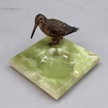 An Austrian cold painted bronze figure of a snipe, circa 1920,