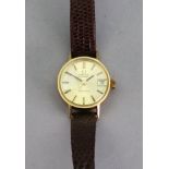 Omega; a ladies 18ct gold automatic wristwatch,
