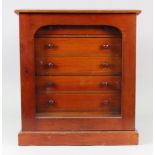 A butterfly collector's late Victorian mahogany and stained pine table top cabinet,