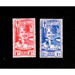 New Zealand 1931 Smiling Boys Health pair, mounted mint.