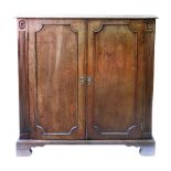 A George III style mahogany dwarf cupboard, 19th century,