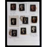 Great Britain; 1840 Queen Victoria 1d, used selection of ten copies in mixed condition,