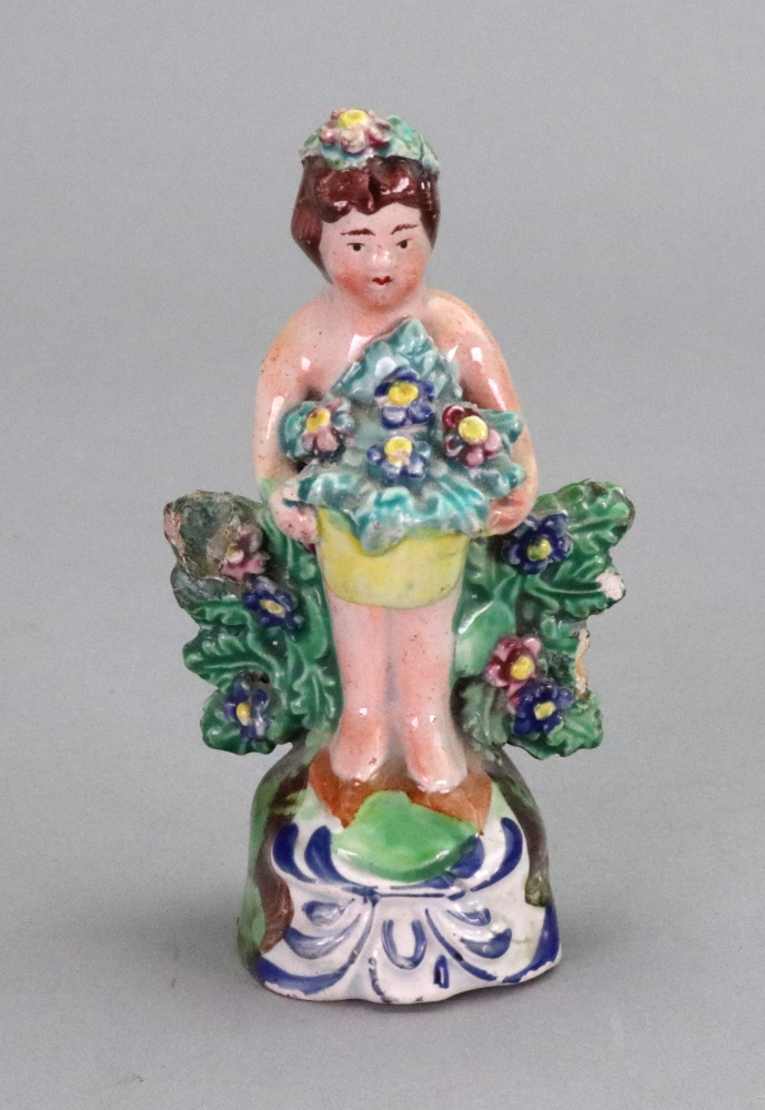 A pearl glazed earthenware figure, circa 1800,