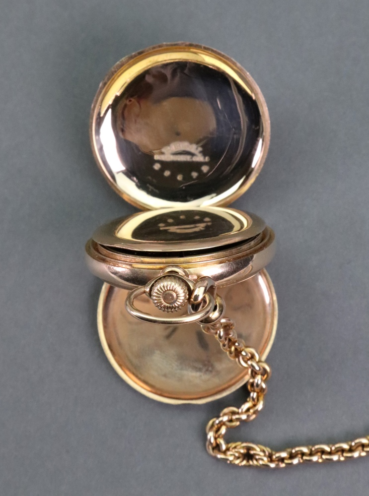 Waltham; a 14ct gold hunter cased keyless wind pocket watch, - Image 4 of 8