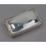 A William IV rectangular silver snuff box, Nathaniel Mills, Birmingham 1830, engine turned,