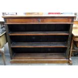 An Edwardian mahogany dwarf open fronted bookcase,