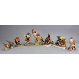 Two Royal Crown Derby figures of birds, Robin, 9.