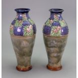 A pair of Royal Doulton vases, inverted baluster shape,