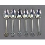 A set of six silver coffee spoons, Barker Brothers, Birmingham 1956,