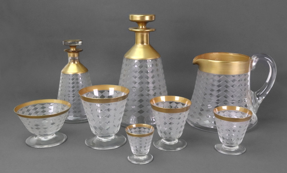 Baccarat; an Art Deco suite of glassware,