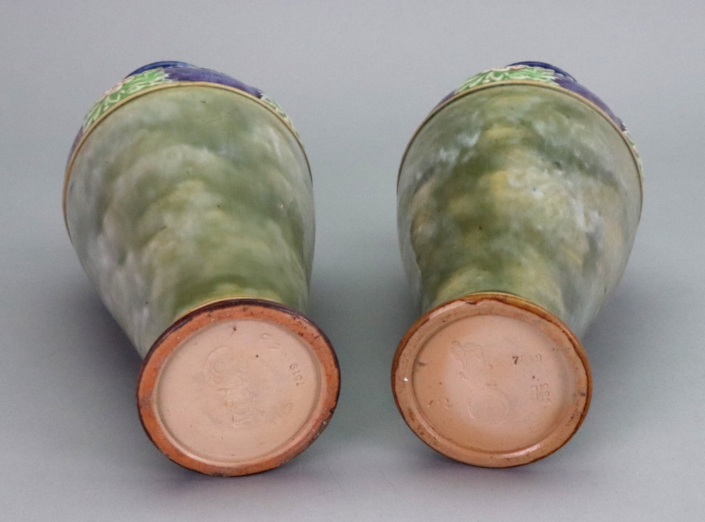 A pair of Royal Doulton vases, inverted baluster shape, - Bild 2 aus 2