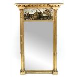 A Regency giltwood and gesso frame upright pier mirror,