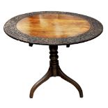 An Indian Colonial centre table, circa 1840, probably paduk or teak,