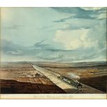 After T T Bury, View of the railway across Chat Moss, colour engraving by H Pyall, 20.