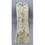 A rectangular silk panel, first half 19th century,