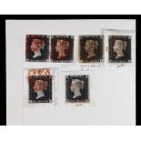 Great Britain; 1840 Queen Victoria 1d, used selection of six copies in mixed condition,