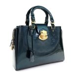 Louis Vuitton; a Bleu Nuit Monogram Vernis leather Melrose Avenue handbag, with gilt metal hardware,