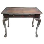 A mid 18th century Irish mahogany silver table,