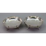 A pair of lobed circular silver sweetmeat dishes, J. B.