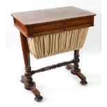An early Victorian mahogany sewing table,