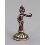 A late Victorian miniature cast silver standing figure, Berthold Muller,