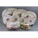 An extensive Bloor Derby dinner service, circa 1820-30, one hundred and sixteen pieces,