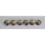 A set of six Victorian circular electroplate buttons, Firmin & Son Ltd, 47 Warwick St, Regent St,