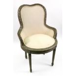 A Louis XVI style bergere, 19th century,