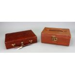 A vintage rectangular crocodile jewellery case, J.C.