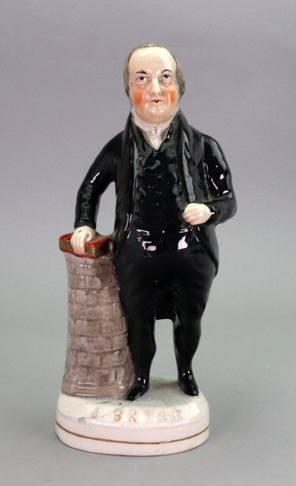 A Victorian Staffordshire pottery figure of John Bryan, 27cm high.