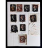 Great Britain; 1840 Queen Victoria 1d, used selection of eight copies in mixed condition,