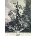 After Dietricy, Le Soldats En Repos, engraving by C Le Vasseur, 42 x 34cm,