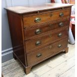 A George III mahogany boxwood strung chest,