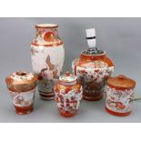 A group of Japanese Kutani wares, Meiji period, typical decoration and subjects,