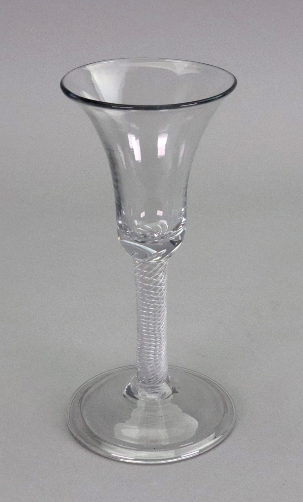 An air twist wine glass, mid 18th century,