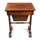 An early Victorian mahogany sewing table,